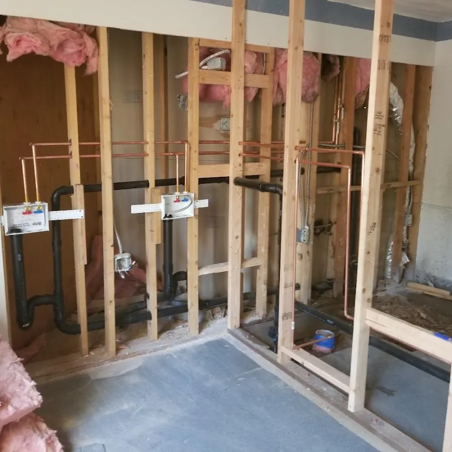 Copper pipe rough-in and plumbing installation in New Hartford